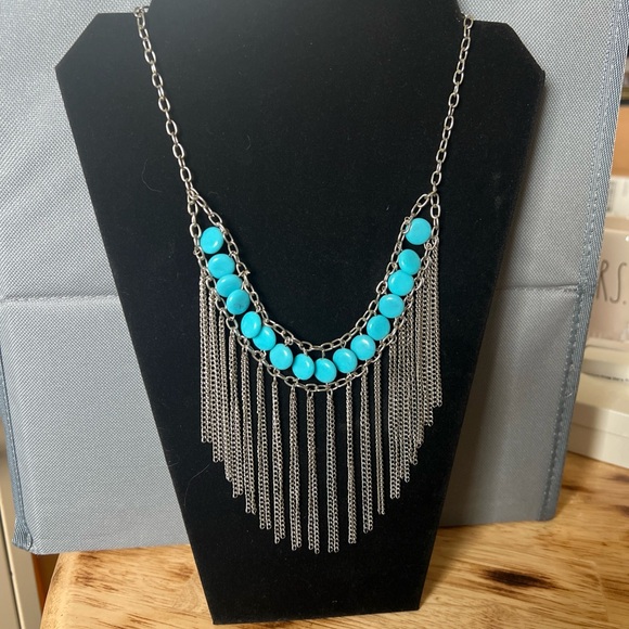 Turquoise Fringe Necklace - Picture 2 of 5